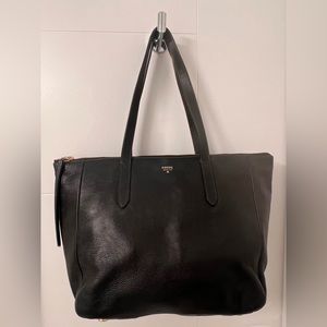 Black Genuine Leather Tote Bag